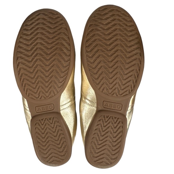 ABEO Tilly Gold Metallic Leather Slip On Ballet Flat Shoes Women Sz 8 - Picture 8 of 9